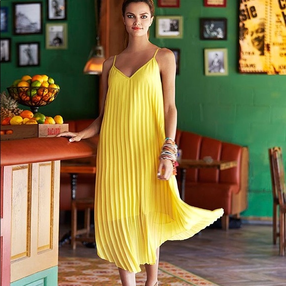 accordion pleated maxi dress